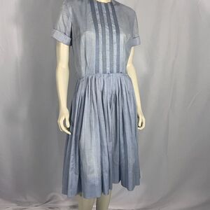 Vintage 40’s 50’s Blue Shirt Dress Size Medium